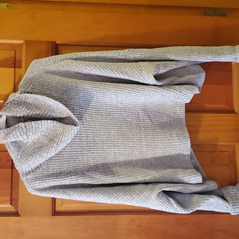Oversized cropped turtleneck sweater